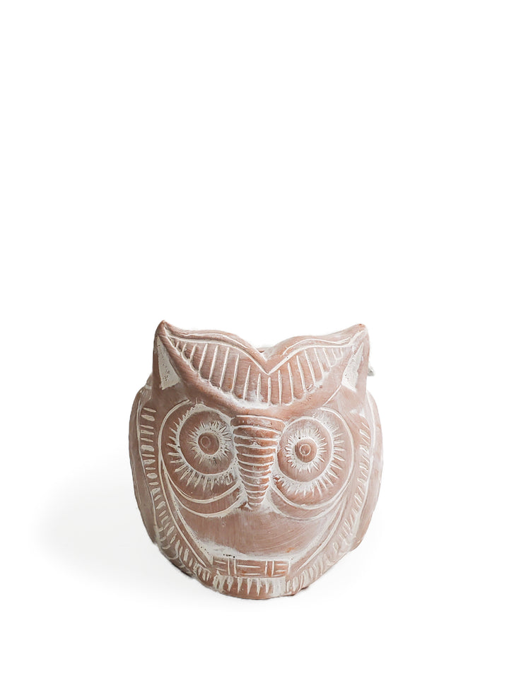 Terracotta Pot - Horned Owl is molded into fun shapes that can be filled with lots of colorful flowers or green plant materials.