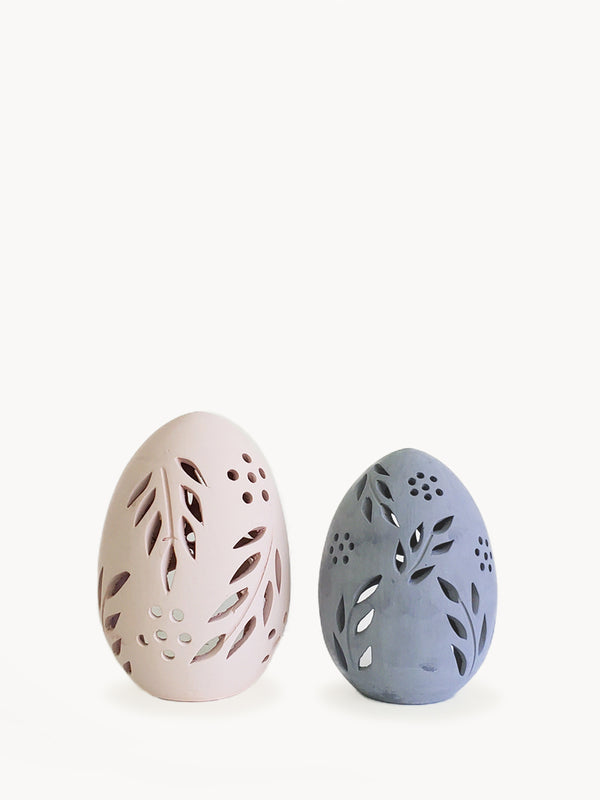 Terracotta Egg Lantern - Set of 2