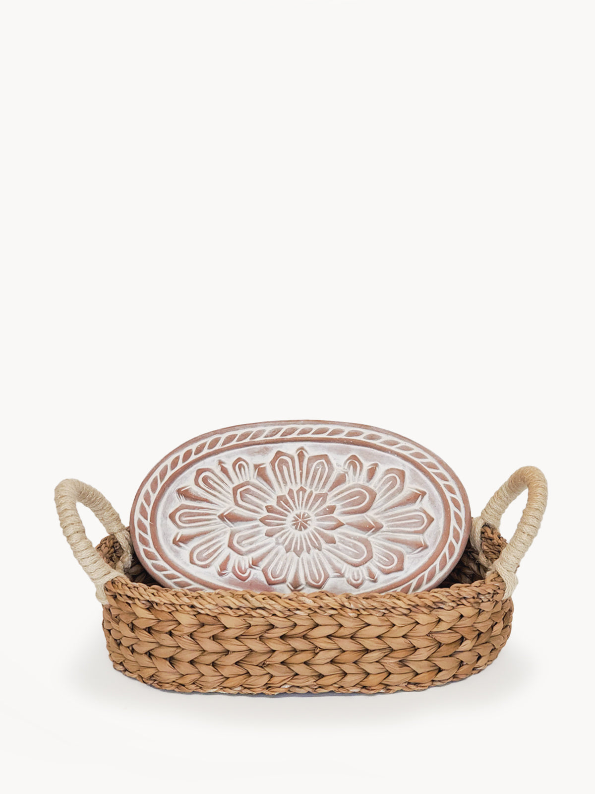 Terracotta Bread Basket with Warming Stone - KORISSA®