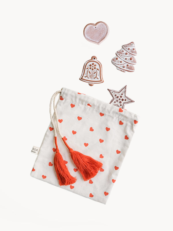 Handmade Sugar Saver Ornament - Holiday Gift Edition with Heart Pouch