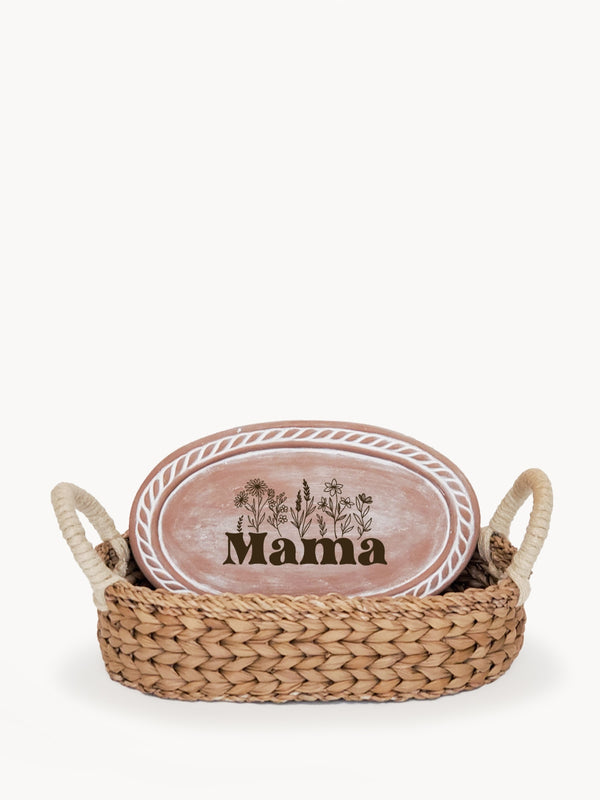 Bread Warmer & Basket - Mom Oval