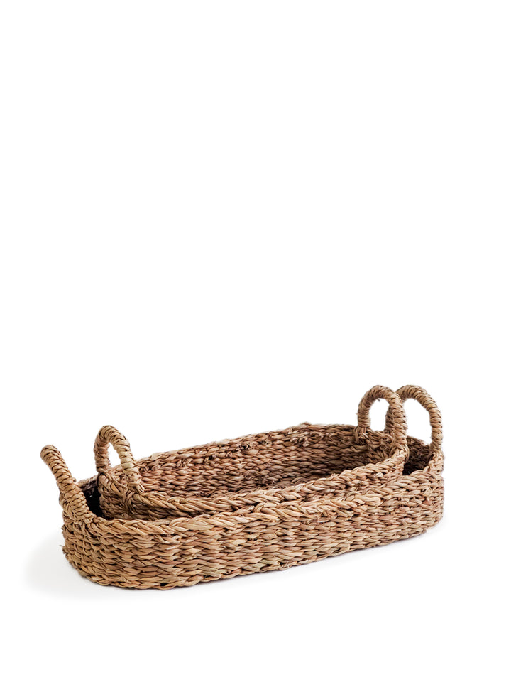 Serving bread baskets with natural handles