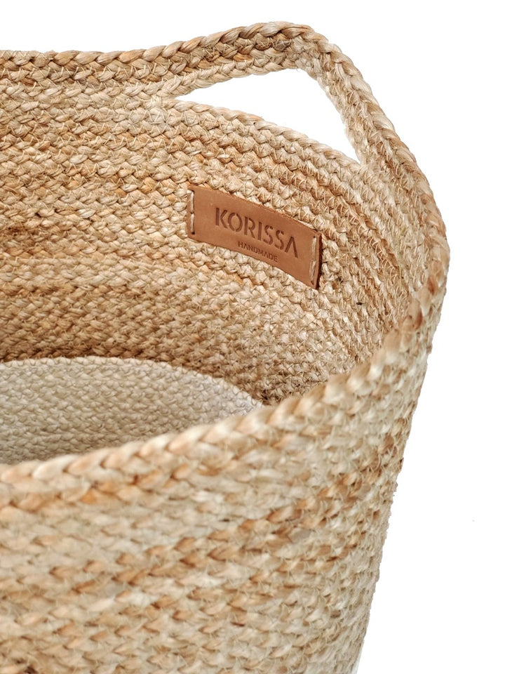 Hand braided jute basket store everything - from books, toys, linens to plants – and useful in every room of the home.