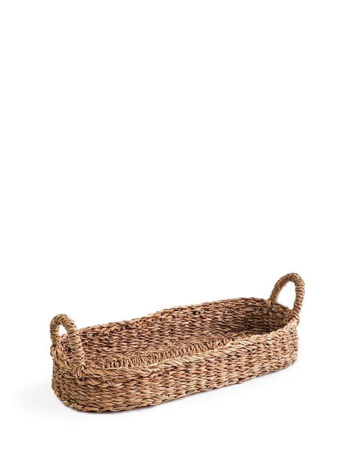 A breadbasket with natural handle