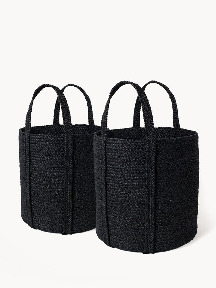 These Kata baskets in black provide easy simplicity to your room, yet not overwhelming due to the natural material.
